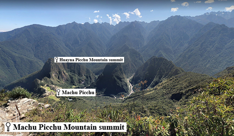 View from Machu Picchu Mountain Google Maps