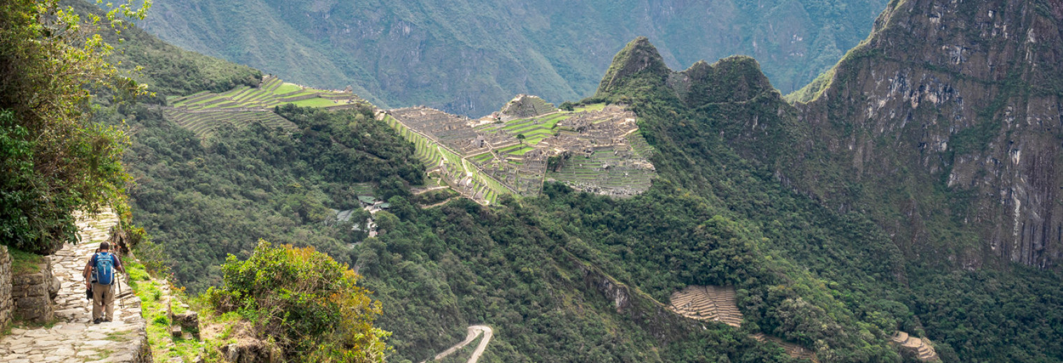 Arriving at Machu Picchu, Peru