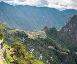 Arriving at Machu Picchu, Peru