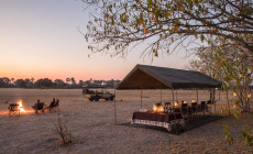 Dining Area & Campfire, Letaka Mobile Tented Camp, Okavango Delta, Botswana