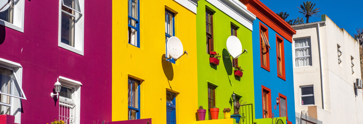 Colorful homes of Bo-Kaap in Capetown, South Africa