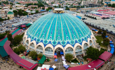 Aerial view of the Chorsu market, Tashkent