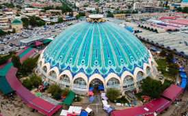 Aerial view of the Chorsu market, Tashkent